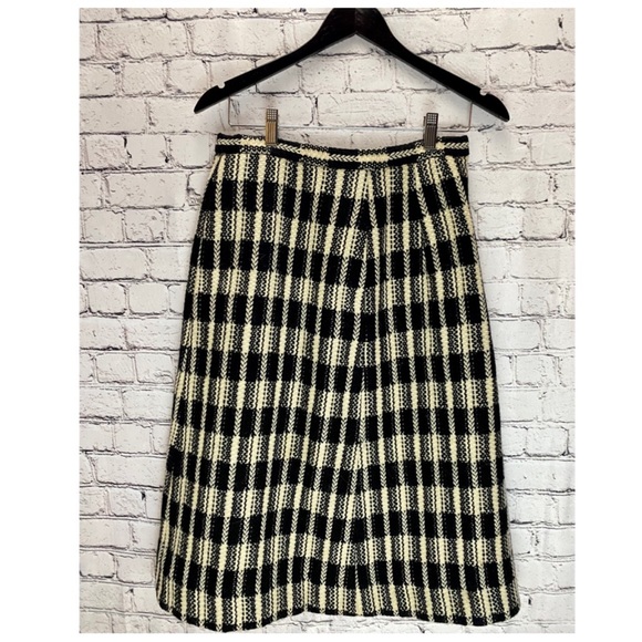 Vintage Jaeger chunky wool plaid a-line skirt